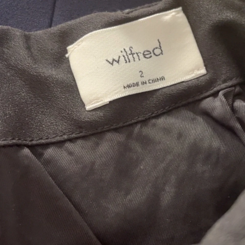 Aritizia Wilfred Wool Cashmere Gray Mini Skirt Size 2 Wrap Office Wear Chic - Picture 6 of 6